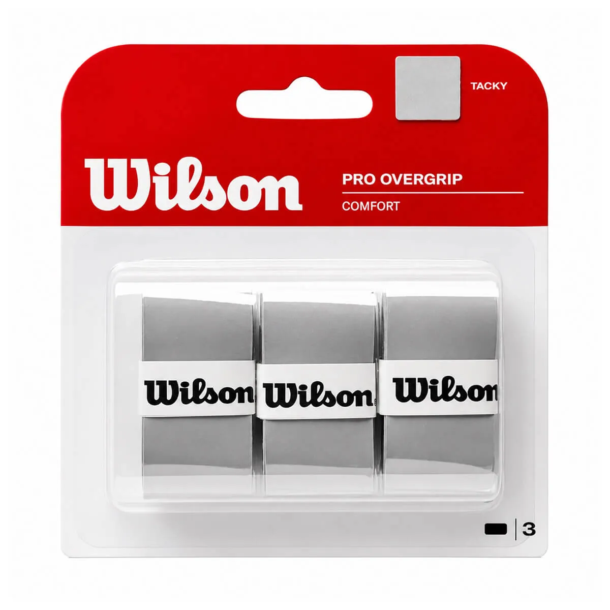 Wilson Pro Overgrip بسته 3 تایی طوسی Wilson Pro Overgrip بسته 3 تایی طوسی
